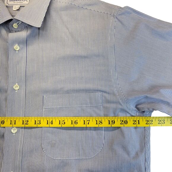 Burberry London Mens Long Sleeve Button Front Striped Shirt Size 15.5 - 34 USA - Picture 9 of 11